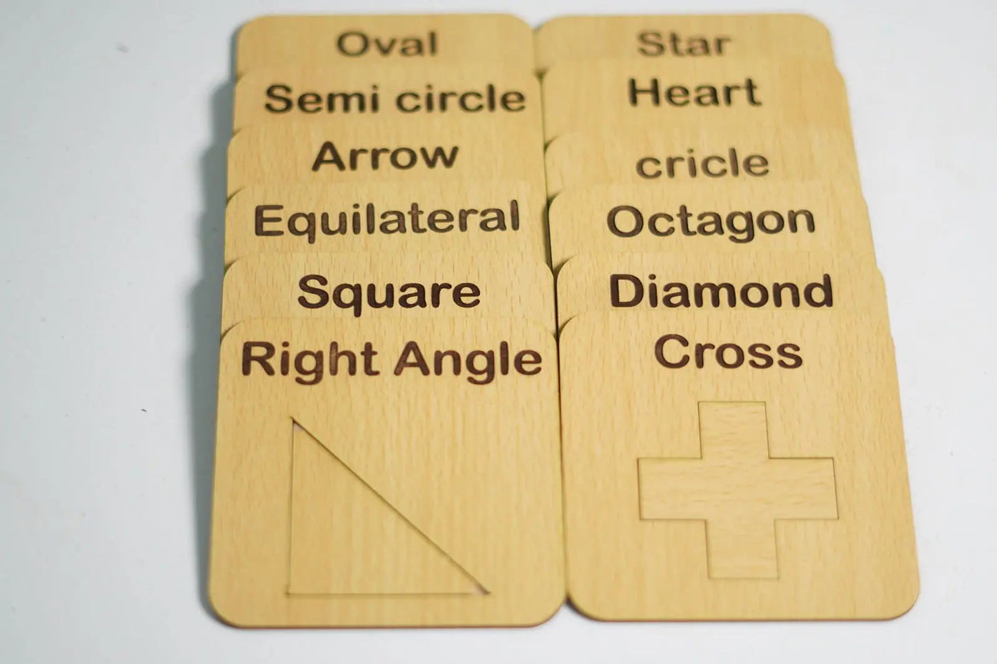 Wooden Shapes Drawing And Puzzles Stencils – 24 Pieces ( 12 Inner + 12 Outer )