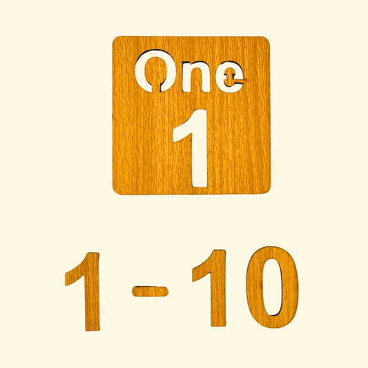 1-10 Counting Stencils with Puzzles (21 Pcs)