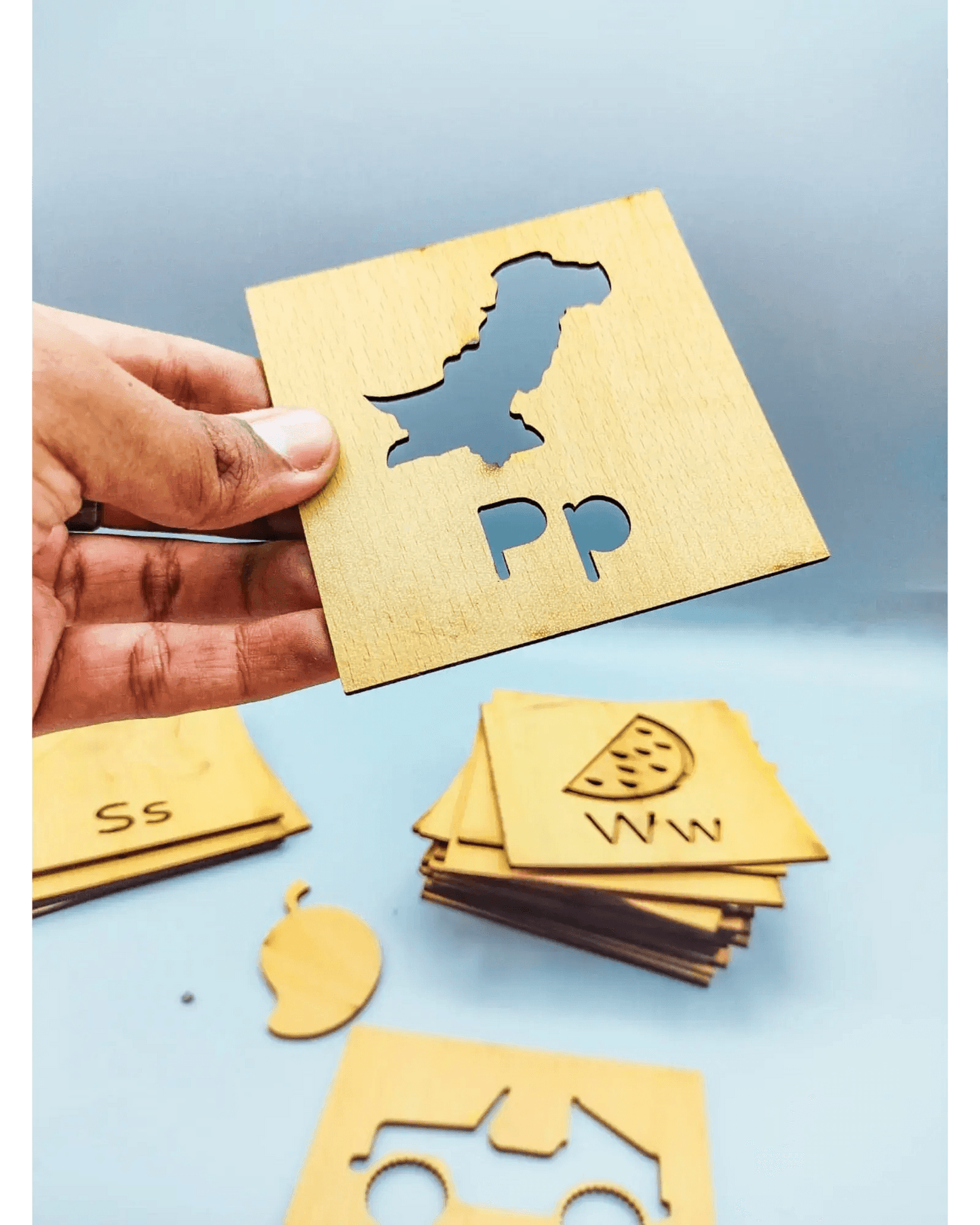 2 in 1 Bundle: Set of 16 Montessori Stencil Set + Alphabet Drawing Stencils and Puzzles 52 Pieces