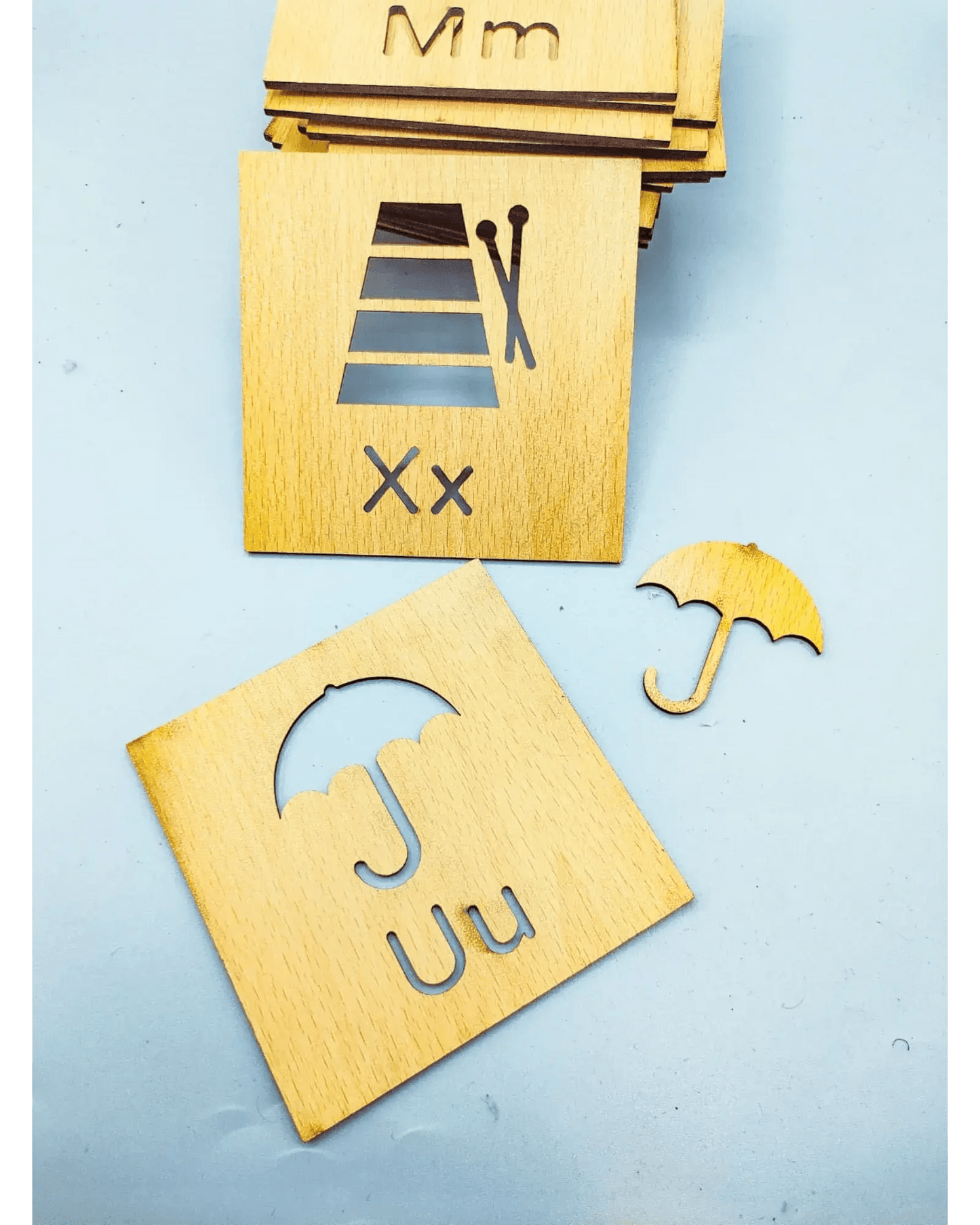 2 in 1 Bundle: Set of 16 Montessori Stencil Set + Alphabet Drawing Stencils and Puzzles 52 Pieces