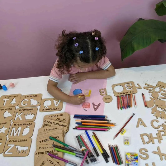 A to Z Alphabet Wooden Stencils & Puzzles for Kids – Fun Learning