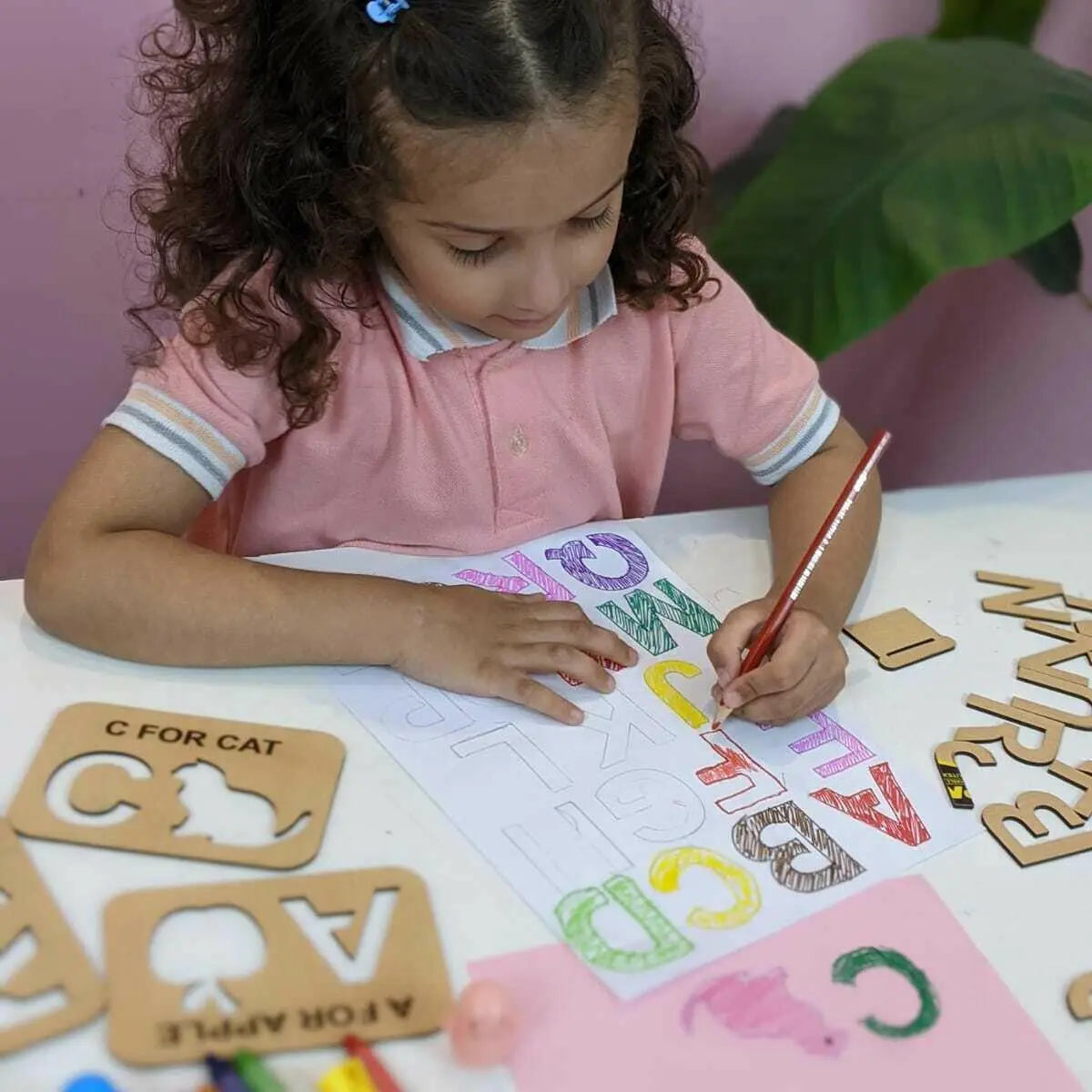A to Z Alphabet Wooden Stencils & Puzzles for Kids – Fun Learning