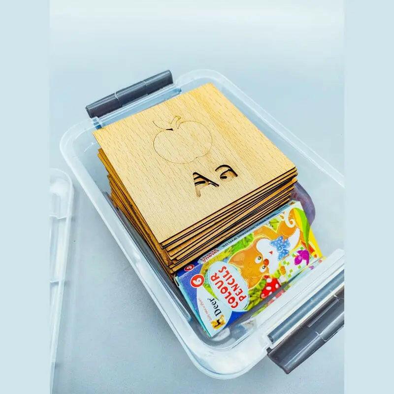 A to Z complete Alphabet Kids Wooden Drawing Stencils Kit