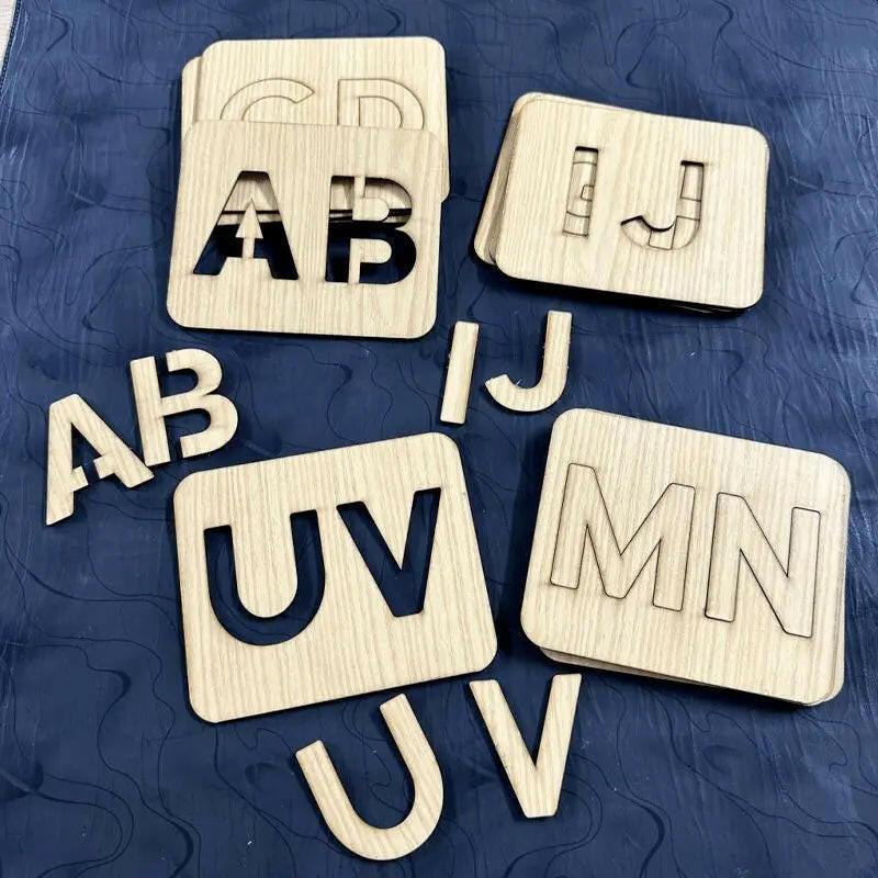 Capital A B C Drawing and Puzzles Wood Stencils