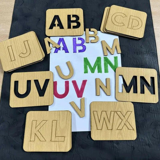 Capital A B C Drawing and Puzzles Wood Stencils