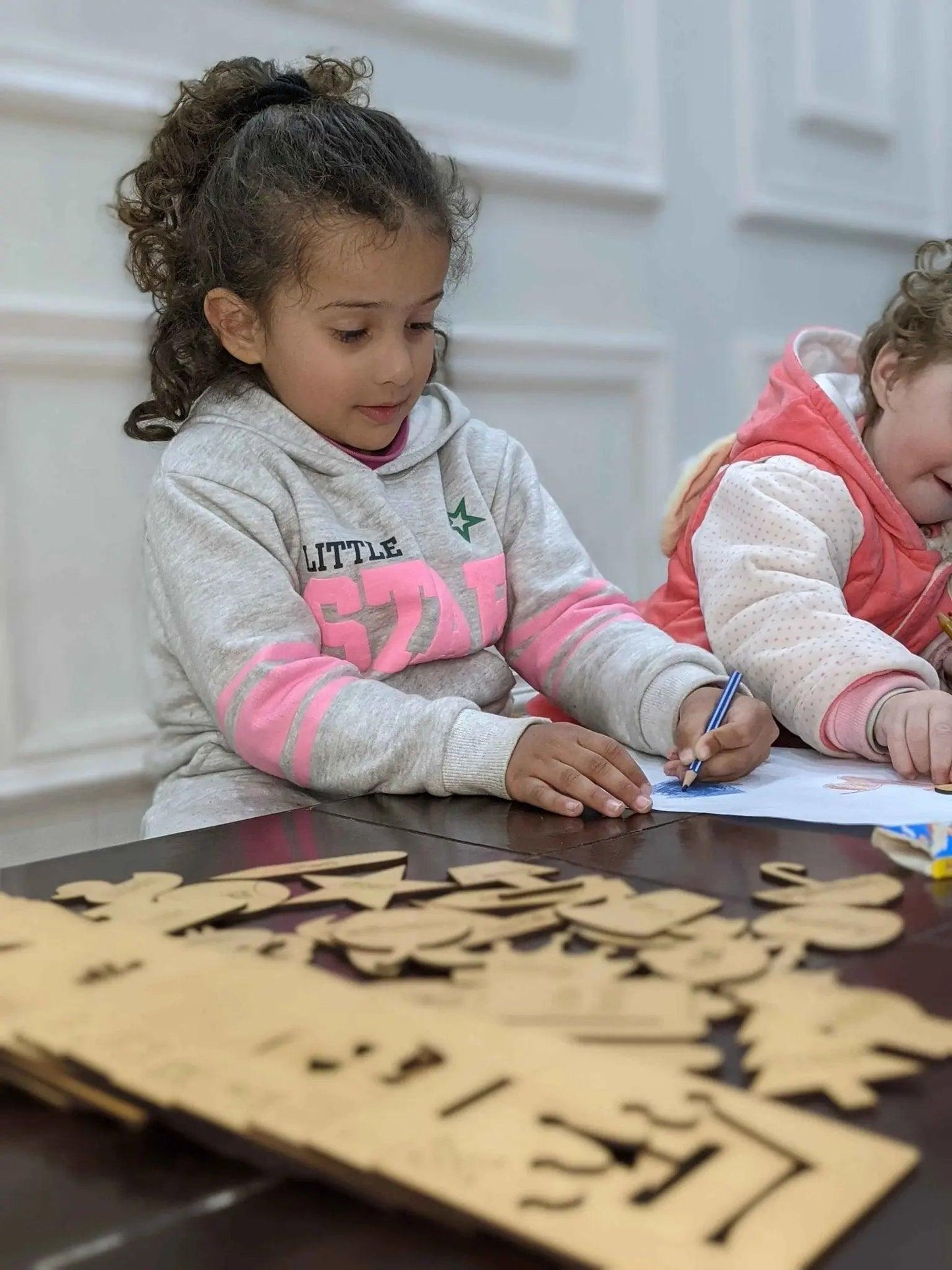 Wooden Alphabet Drawing Stencils and Puzzles Set - A to Z