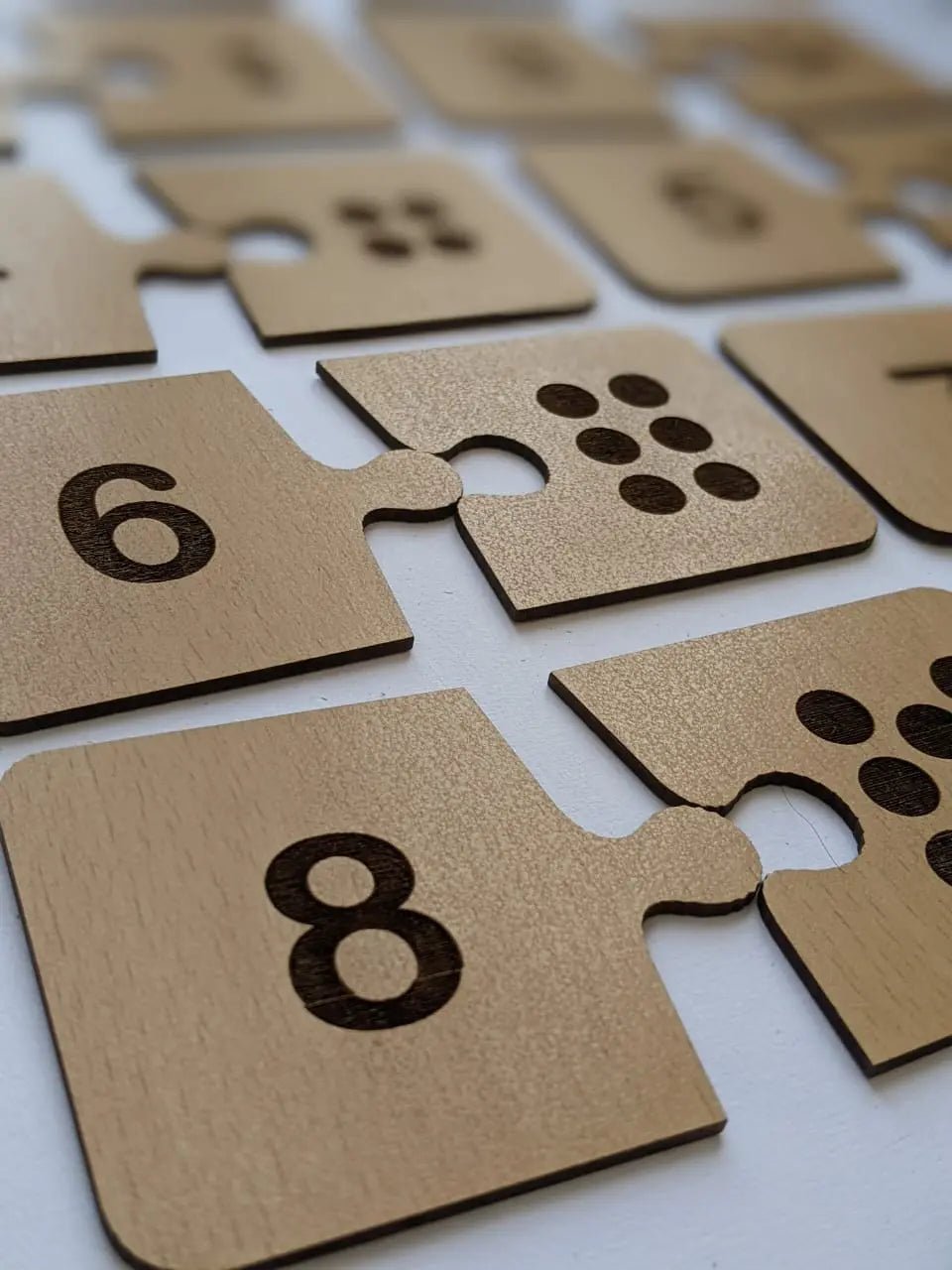 Wooden Number Puzzle & Matching Game-Teach your child how to count-PRESCHOOL LEARNING PUZZLE WOODEN TOY