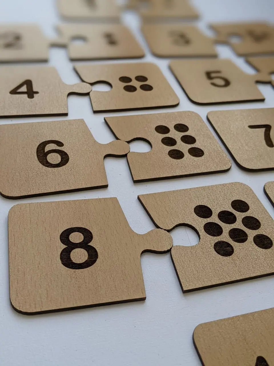 Wooden Number Puzzle & Matching Game-Teach your child how to count-PRESCHOOL LEARNING PUZZLE WOODEN TOY